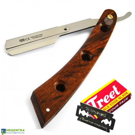 Wooden Straight Shaving Razor (3 Holes Style)