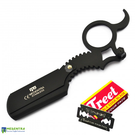 Barber Straight Shaving Razor (Finger Ring Style) Barber Straight Shaving Razor (Finger Ring Style)