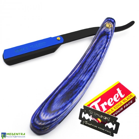 Blue Barber Shaving Razor (Wooden handle) Blue Barber Shaving Razor (Wooden handle)