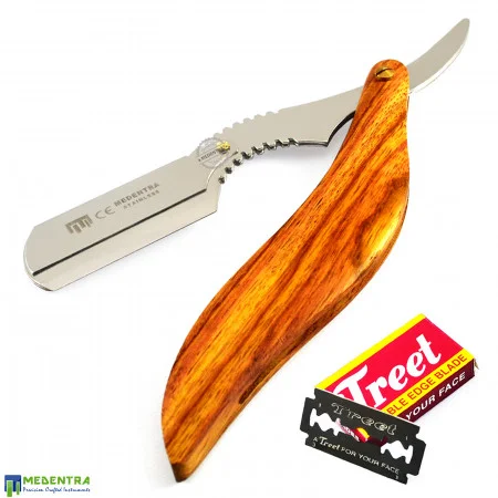 Wooden Barber Shaving Razor (Double Curved)