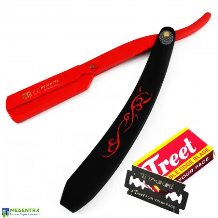 Shaving Razor Red Black (Floral Design) 
