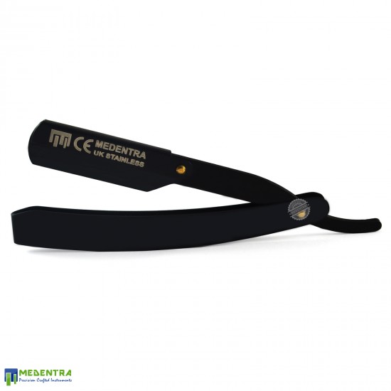 Black Barber Straight Shaving Razor (Golden Screw) Black Barber Straight Shaving Razor (Golden Screw)