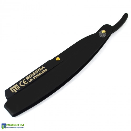 Black Barber Straight Shaving Razor (Golden Screw) Black Barber Straight Shaving Razor (Golden Screw)
