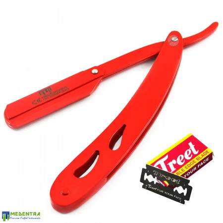Red Cut-Out Barber Hair Shaving Razor 