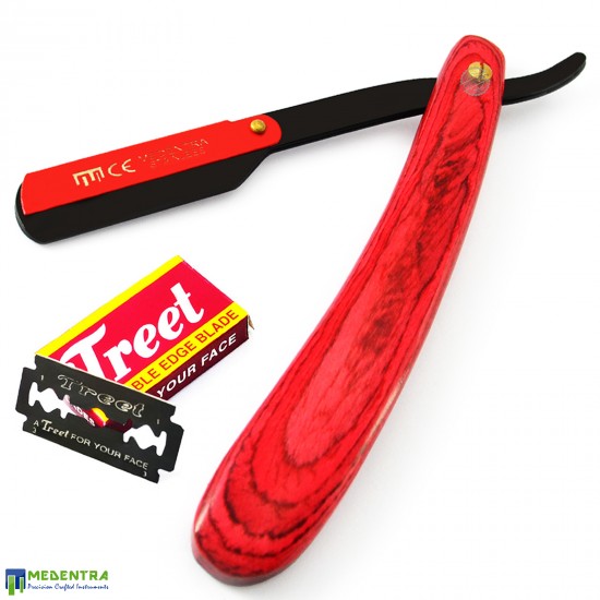 Red Wooden Barber Shaving Razor  Red Wooden Barber Shaving Razor