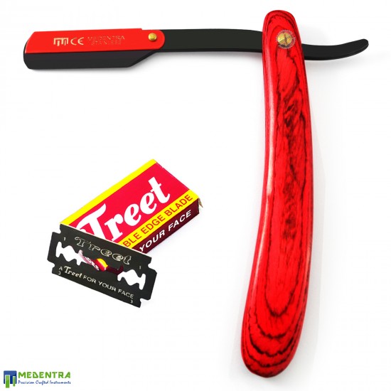 Red Wooden Barber Shaving Razor  Red Wooden Barber Shaving Razor