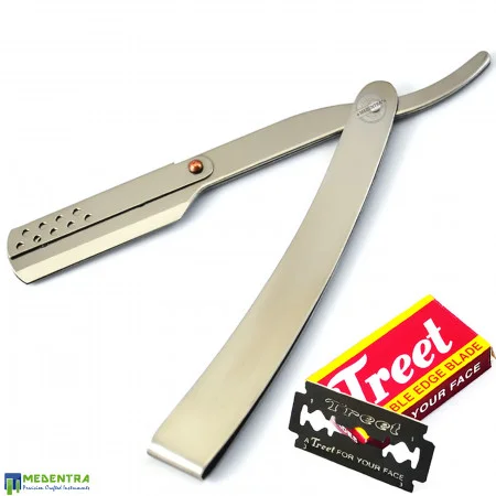 Barber Straight Shaving Razor (Silver Latch)