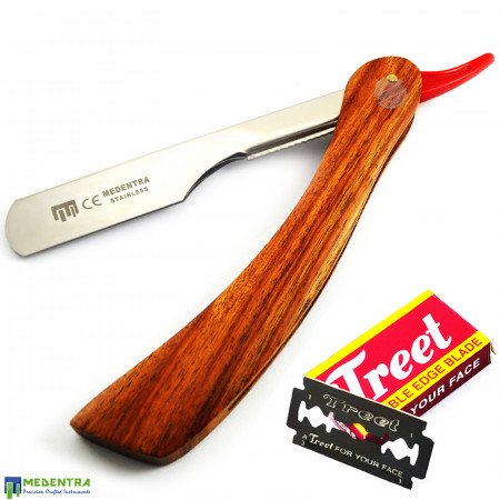 Solid Wood Barber Hair Shaving Razor 