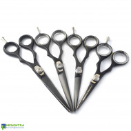 Black Barber Scissors Set 4.5", 5.0", 5.5", 6.0" Black Barber Scissors Set 4.5", 5.0", 5.5", 6.0"
