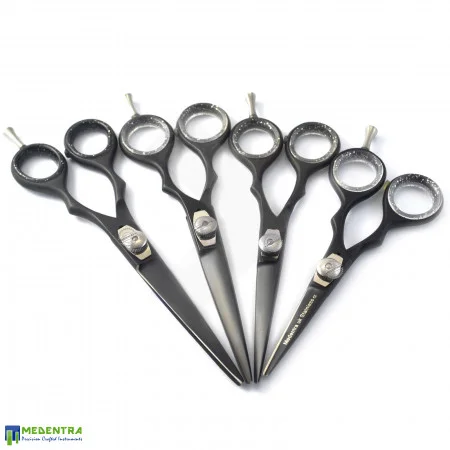 Black Barber Scissors Set 4.5", 5.0", 5.5", 6.0"