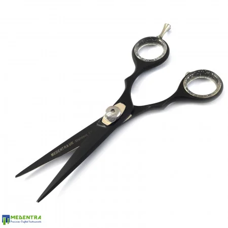 Black Hairdressing Scissors With Comb 