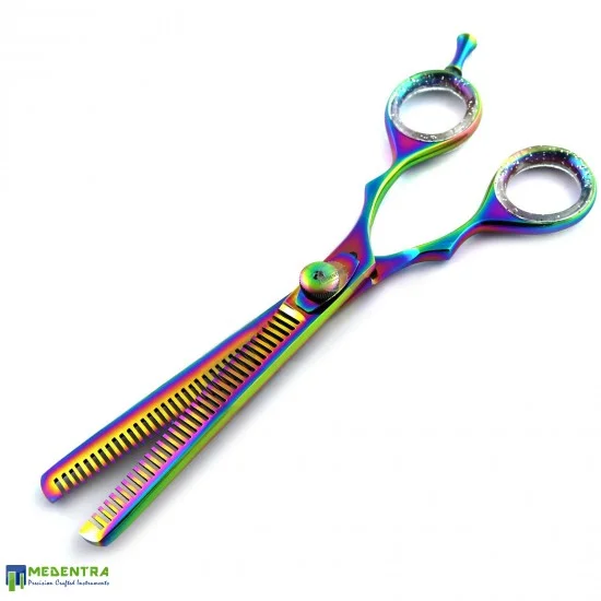 Multicolor Barber Double Thinning Scissors 6.0"