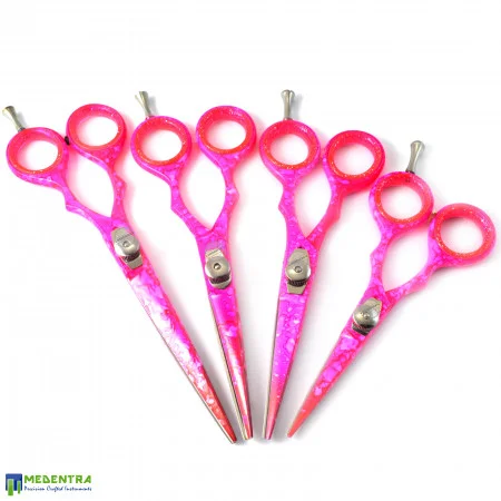 Pink Color Barber Scissors Set 4.5", 5.0", 5.5", 6.0"