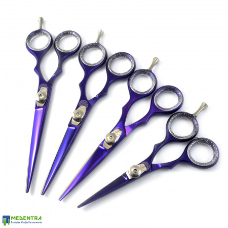 Purple Barber Scissors Set 4.5", 5.0", 5.5", 6.0"