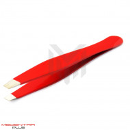 Red Hair Removal Tweezers Slanted Tip  Red Hair Removal Tweezers Slanted Tip