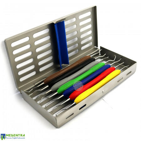 7Pcs Gracey Curettes Silicone Handle With Cassette