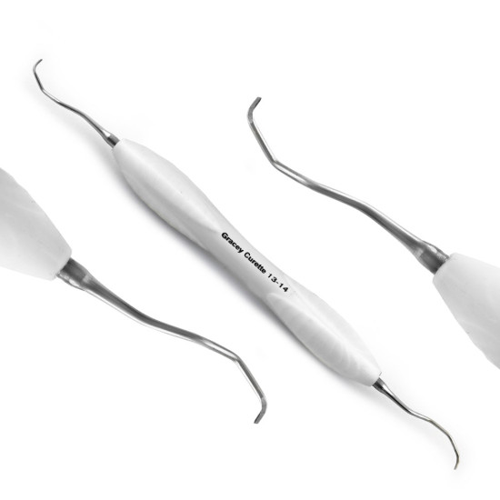7Pcs Periodontal Curettes Scaler (White Silicone Handle)