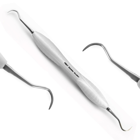7Pcs Periodontal Curettes Scaler (White Silicone Handle)