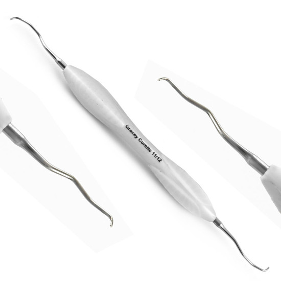 7Pcs Periodontal Curettes Scaler (White Silicone Handle)
