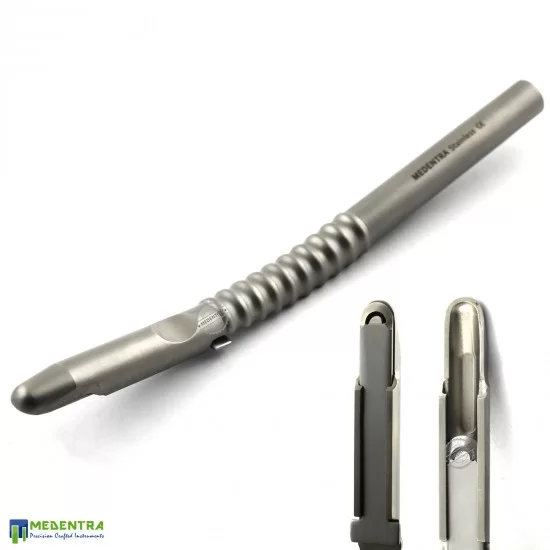 thumbnail image 2 of Dental Bone Scraper – Curved Implant Harvester Collector W/ Blade, Medentra 2 of 6