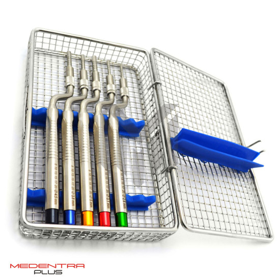 Dental Osteotomes Offset Concave 5Pcs With Mesh Cassette Dental Osteotomes Offset Concave 5Pcs With Mesh Cassette