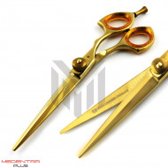 Gold Hair Cutting Scissors 6'' Fancy Crane Handle 