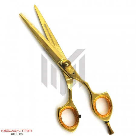 Gold Hair Cutting Scissors 6'' Fancy Crane Handle Gold Hair Cutting Scissors 6'' Fancy Crane Handle
