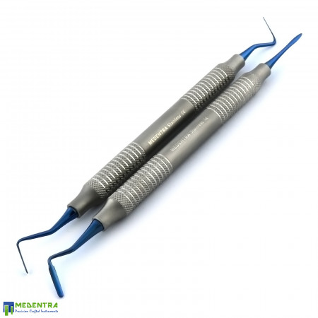 Periotome PT1 PT2 Serrated Titanium Blue Set Of 2 Periotome PT1 PT2 Serrated Titanium Blue Set Of 2