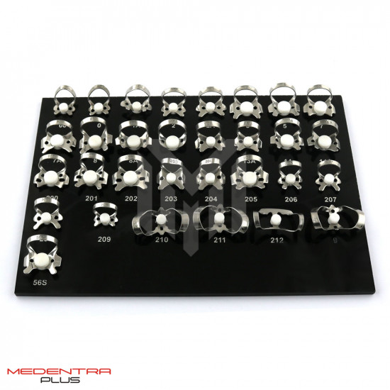 Set Of 31 Dental Rubber Dam Clamps With Tray 