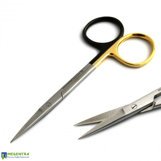 Iris Scissors Straight TC Gold/Black Ring Iris Scissors Straight TC Gold/Black Ring