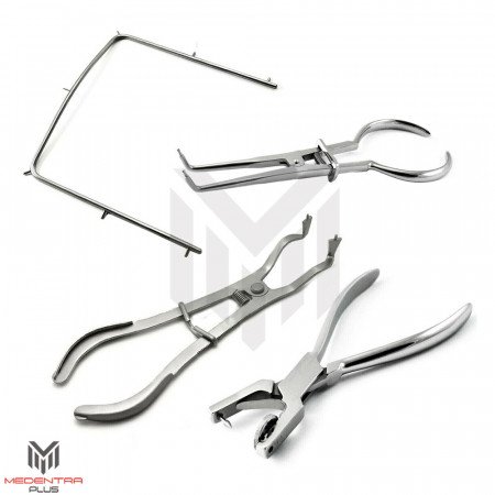 Basic Rubber Dam Forceps Frame 4Pcs Set  Basic Rubber Dam Forceps Frame 4Pcs Set